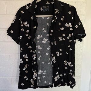 Black Abercrombie Floral Shirt